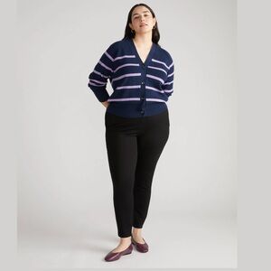 NWT Universal Standard Better-Than-Wool Cardigan, Navy/Purple Stripe, Sz S_14-16